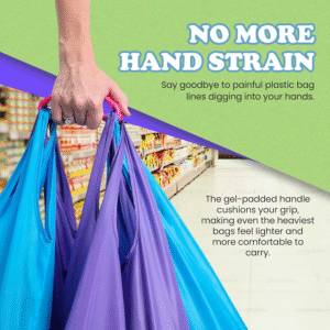 Grocery Bag Holder & Plastic Bag Carrier with Gel Padded Handle - Hands-Free Shopping Assistant for Multiple Bags, Paint Cans & Luggage