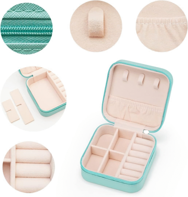 Multi-Color Elegant Mini Jewellery Organiser - Portable Travel Case, Suitable for Earrings, Necklaces, Rings for women & Girls - Image 3