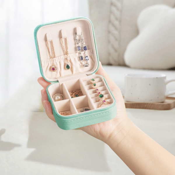 Multi-Color Elegant Mini Jewellery Organiser - Portable Travel Case, Suitable for Earrings, Necklaces, Rings for women & Girls - Image 2