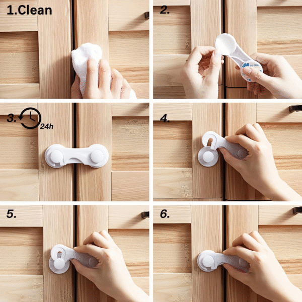 Baby Safety Lock Latch Drawer Cabinet Cupboard Wardrobe Fridge Cabinet Door - Image 2