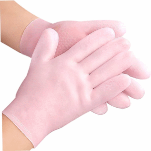 Pair of 02 Silicone Gel Hand Glove, Spa Gel Gloves, Reusable Silicone Soft Gloves, Aloe Lotion Gloves for Repairing Dry Cracked