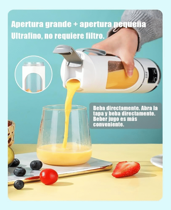 Portable Juicer Cup Powerful Blender, USB Rechargeable 450ml Stainless Steel Travel Electric Blender for Home Kitchen Office ABS Silicone - Image 8
