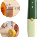 Portable 2 in 1 Multi functional Stainless Steel Fruit Knife Peeler, Vegetable Peeler with Knife Julienne Peeler Multi-Color Dual-Use Knife & Peeler for Office Kitchen, Home Kitchen, outdoor Etc.