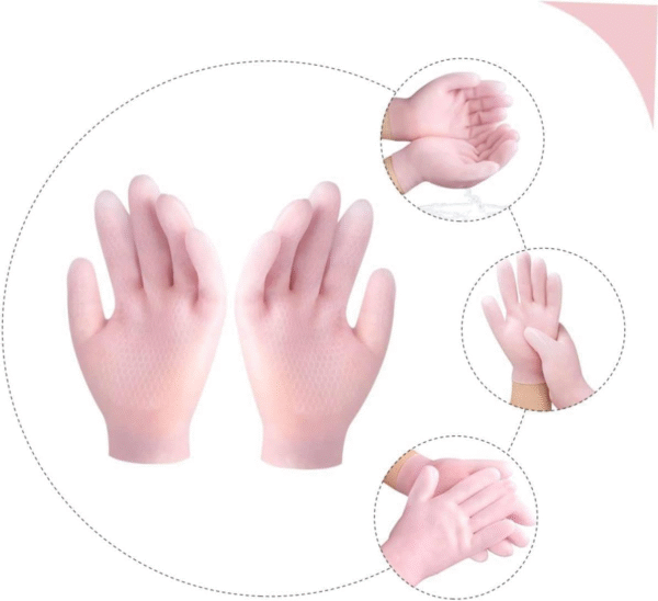 Pair of 02 Silicone Gel Hand Glove, Spa Gel Gloves, Reusable Silicone Soft Gloves, Aloe Lotion Gloves for Repairing Dry Cracked - Image 7