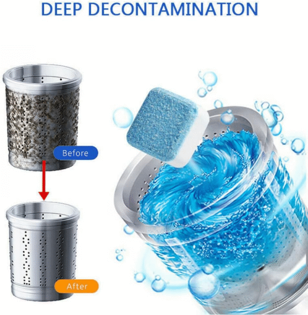 Pack of 12 Washing Machine Cleaner, Deodorizer, & Descaler - Powerful Washer Cleaner, High-Efficiency Tablets, Deep Cleaning Tablets for HE Front Loader & Top Load Washer - Image 7