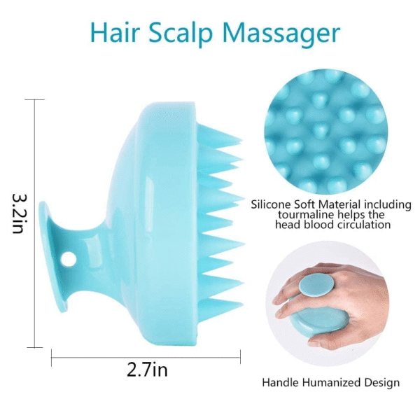 Scalp Massager Shampoo Brush, Eco-Friendly with Soft Silicon Bristles, Hair Scalp Scrubber, Scalp Exfoliator, Dandruff Removal, Prevents Hair Loss for Men, Women - Image 7