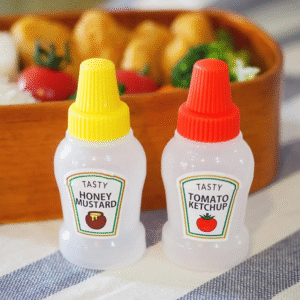 Pack of 02 Kitchen Portable Seasoning Bottle Mini Ketchup Bottle Oil Bottle Small Jar Salad Soy Sauce Spray Bottle Ketchup Honey Mustard