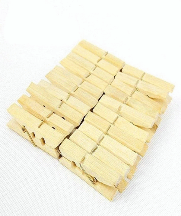 Pack of 20  Natural Bamboo Clothes Peg Wooden Socks Sheet Windproof Pins Clothespins Craft Clips Household Tools Home Accessories - Image 8