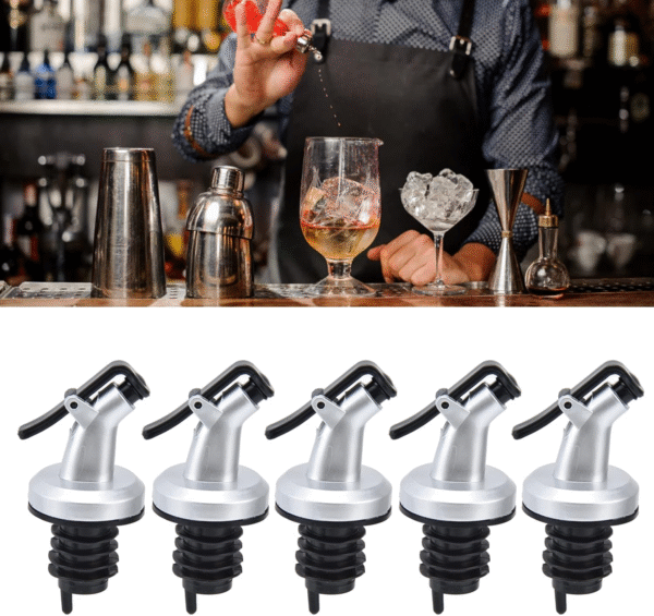 Pack of 02 Oil Spout Oil Bottle Stopper Lock Plug Seal Leakproof Food Grade Rubber Nozzle Beverage Dispenser Oil Pourer for Kitchen Bar - Image 6