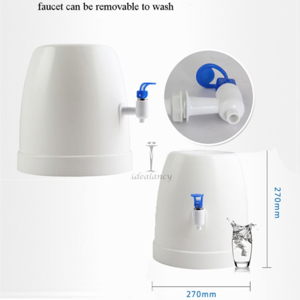 White Portable Water Dispenser- Non-Electric Desktop Mini Water Dispenser - Top loading water cooler for Home, Kitchen and Office use - Image 4