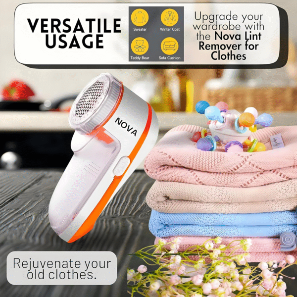 Lint Remover – Electric Fabric Shaver and Portable Lint Brush for Clothes, Pet Hair, and Fuzz, Rechargeable and Battery-Operated Lint Removal Tool for Professional and Home Use