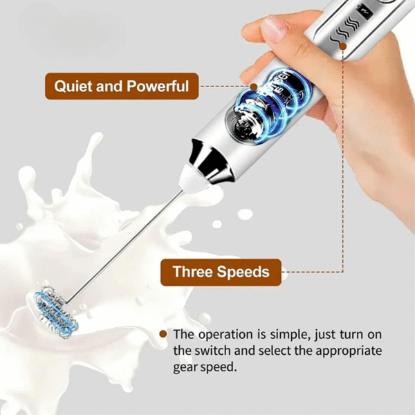 USB Rechargeable Hand Blender & Coffee frother Electric Foam Maker for Cappuccino, Milk frother, Whisker, and Egg Beater - Image 4