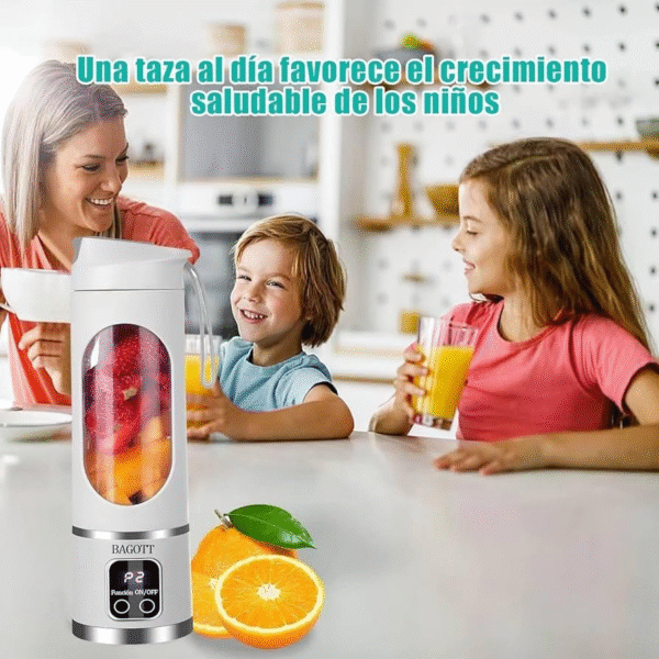 Portable Juicer Cup Powerful Blender, USB Rechargeable 450ml Stainless Steel Travel Electric Blender for Home Kitchen Office ABS Silicone - Image 5