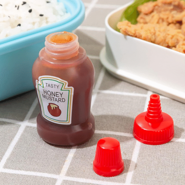 Pack of 02 Kitchen Portable Seasoning Bottle Mini Ketchup Bottle Oil Bottle Small Jar Salad Soy Sauce Spray Bottle Ketchup Honey Mustard - Image 4
