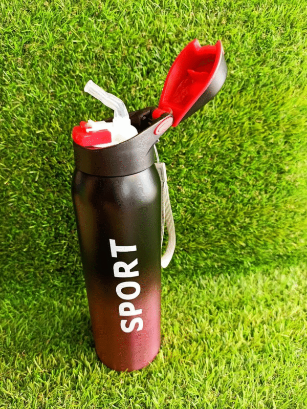 Sports Vacuum Insulated Flask | Hot and Cold-Water Bottle with Anti-Slip Grip | Double Walled Sports Bottle for Travel, Home, Gym, Office, School - Image 2