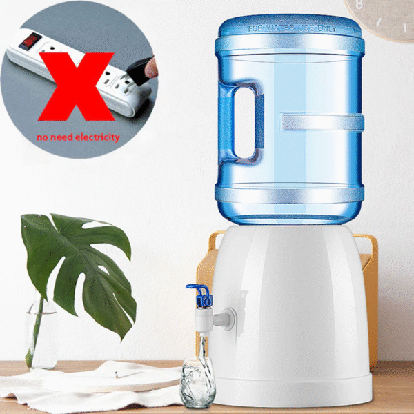 White Portable Water Dispenser- Non-Electric Desktop Mini Water Dispenser - Top loading water cooler for Home, Kitchen and Office use - Image 3