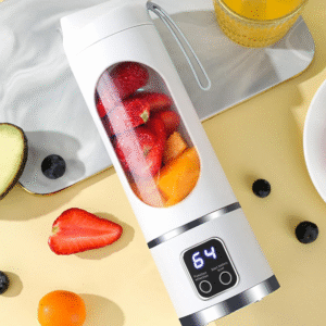 Portable Juicer Cup Powerful Blender, USB Rechargeable 450ml Stainless Steel Travel Electric Blender for Home Kitchen Office ABS Silicone