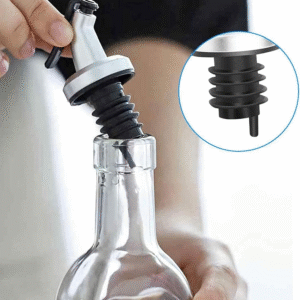 Pack of 02 Oil Spout Oil Bottle Stopper Lock Plug Seal Leakproof Food Grade Rubber Nozzle Beverage Dispenser Oil Pourer for Kitchen Bar