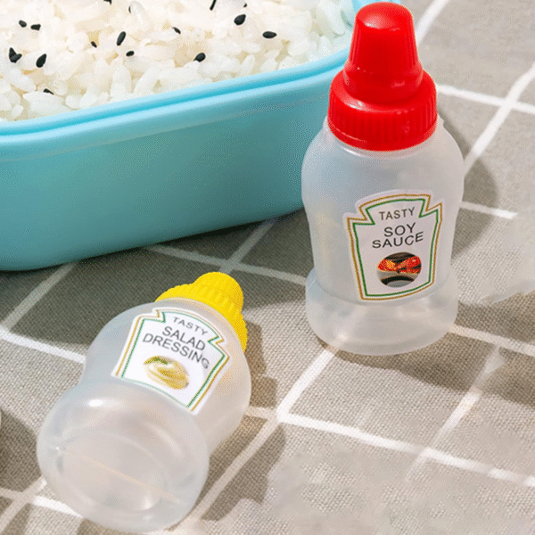 Pack of 02 Kitchen Portable Seasoning Bottle Mini Ketchup Bottle Oil Bottle Small Jar Salad Soy Sauce Spray Bottle Ketchup Honey Mustard - Image 2