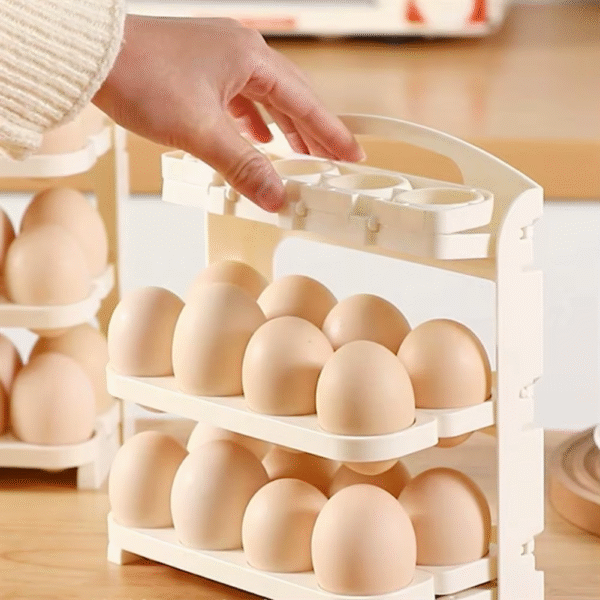 3-Tier Egg Rack Up Egg Storage Rack Capacity 3-Tier Egg Rack Organize storage 24 eggs efficiently in the kitchen or refrigerator - Image 3
