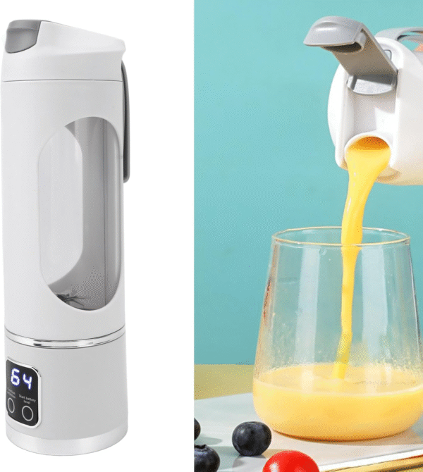 Portable Juicer Cup Powerful Blender, USB Rechargeable 450ml Stainless Steel Travel Electric Blender for Home Kitchen Office ABS Silicone - Image 2
