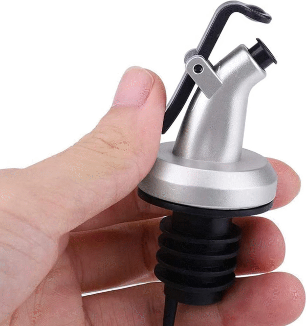 Pack of 02 Oil Spout Oil Bottle Stopper Lock Plug Seal Leakproof Food Grade Rubber Nozzle Beverage Dispenser Oil Pourer for Kitchen Bar - Image 2