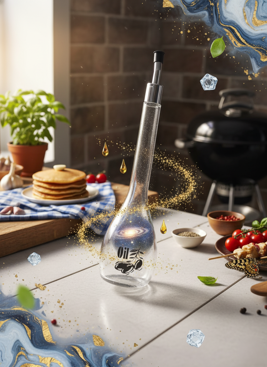 Premium Glass Oil Dispenser Bottle with Stainless Steel Pourer – 500ml - Image 7