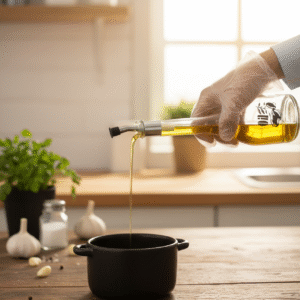 Premium Glass Oil Dispenser Bottle with Stainless Steel Pourer – 500ml