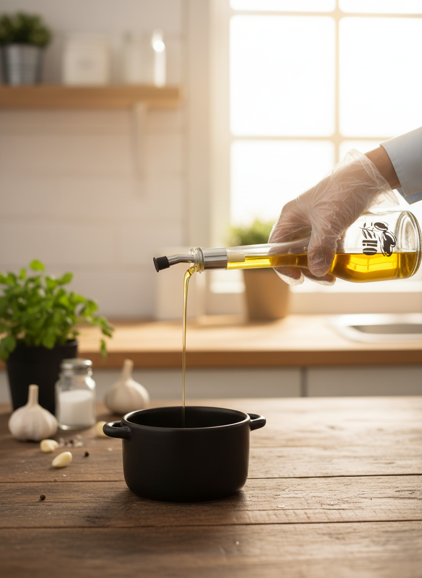 Premium Glass Oil Dispenser Bottle with Stainless Steel Pourer – 500ml - Image 6