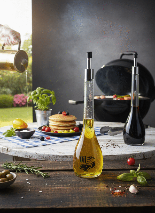Premium Glass Oil Dispenser Bottle for Kitchen | Leakproof Anti-Drip Spout Vinegar Cruet | Olive Oil Jar - Image 4