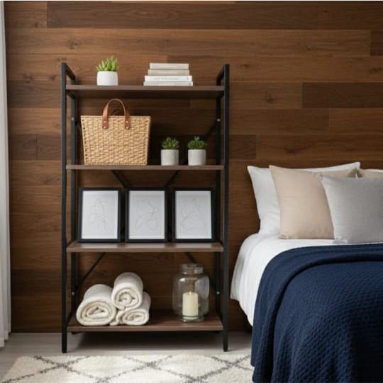 4-Tier Wooden Metal Storage Rack | Multipurpose Display Shelf Organizer - Image 5