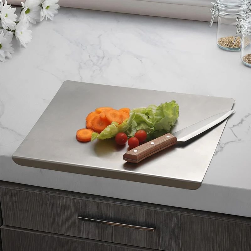 Stainless Steel Cutting Board – 3 Sizes Kitchen Chopping Board Non-Slip Metal Cutting Board - Image 4