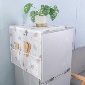 Multi-Purpose Fridge Cover | Waterproof Refrigerator Dust-Proof Cover with Storage Pockets Bags