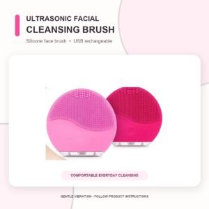 USB rechargeable silicone ultrasonic facial cleansing brush