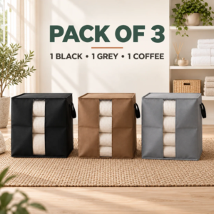 Blanket Storage Bags, Set of 3 – Reusable Foldable Bedding Organizers